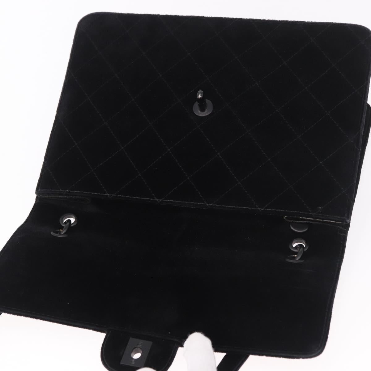 CHANEL Matelasse Chain Shoulder Bag Velor Black CC Auth 189792A