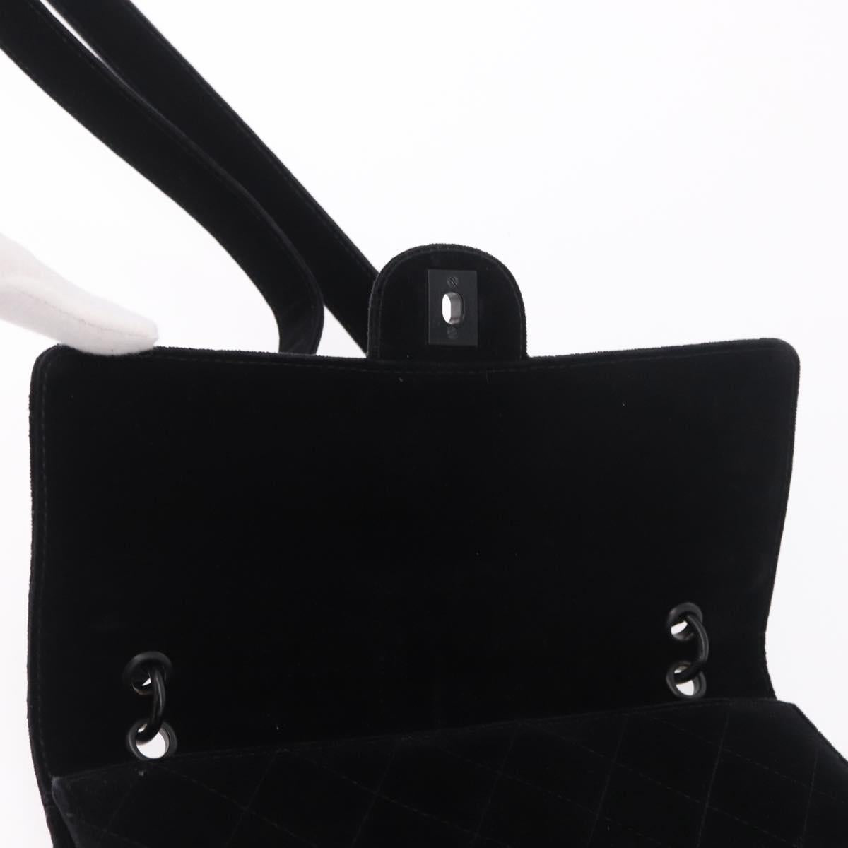 CHANEL Matelasse Chain Shoulder Bag Velor Black CC Auth 189792A