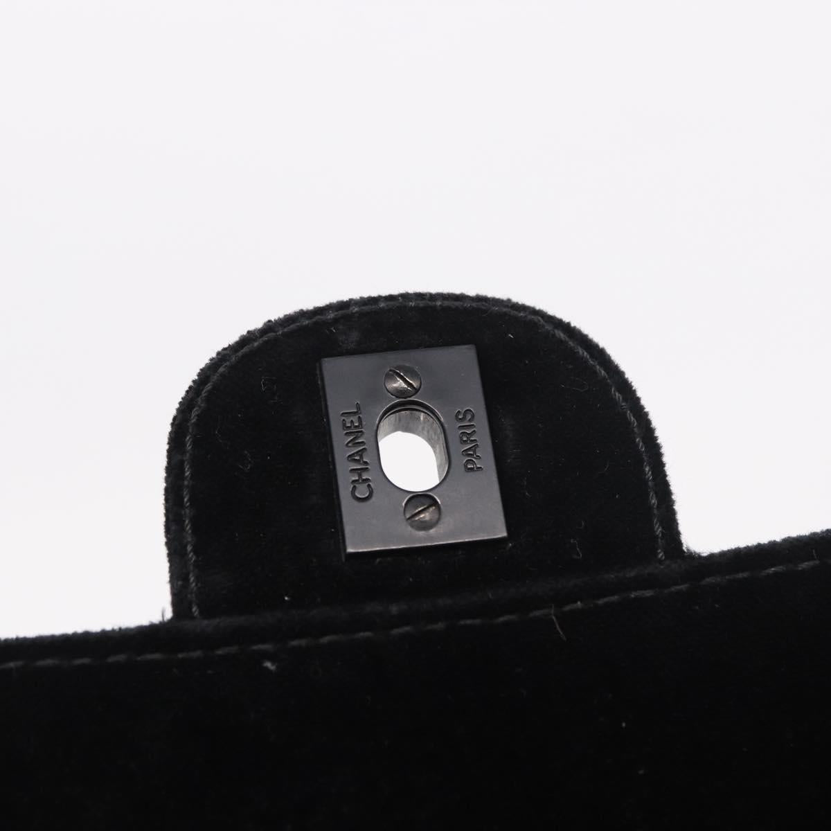 CHANEL Matelasse Chain Shoulder Bag Velor Black CC Auth 189792A
