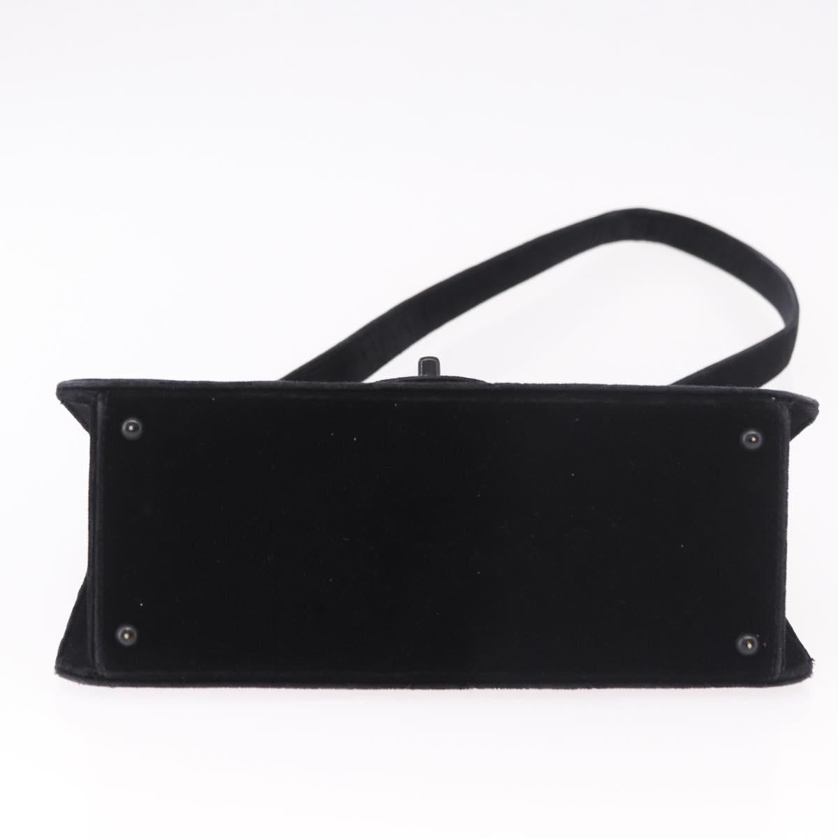 CHANEL Matelasse Chain Shoulder Bag Velor Black CC Auth 189792A