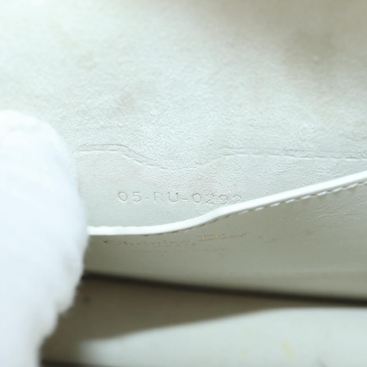 Christian Dior Bobby Shoulder Bag Leather White Gold Auth 189798M