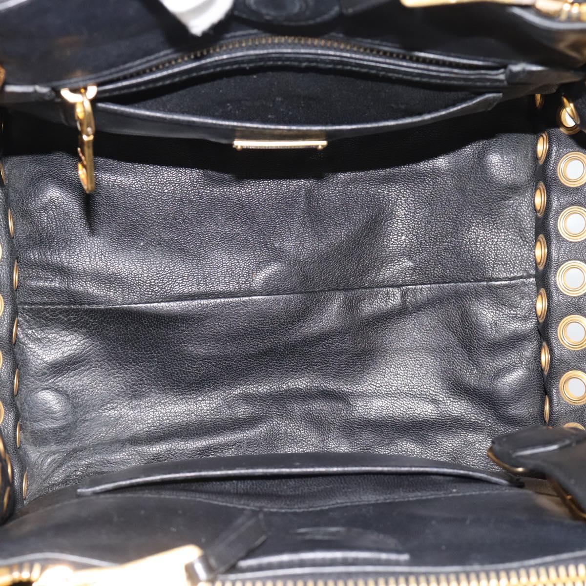Miu Miu Hand Bag Leather 2way Red Gold Auth 189800A