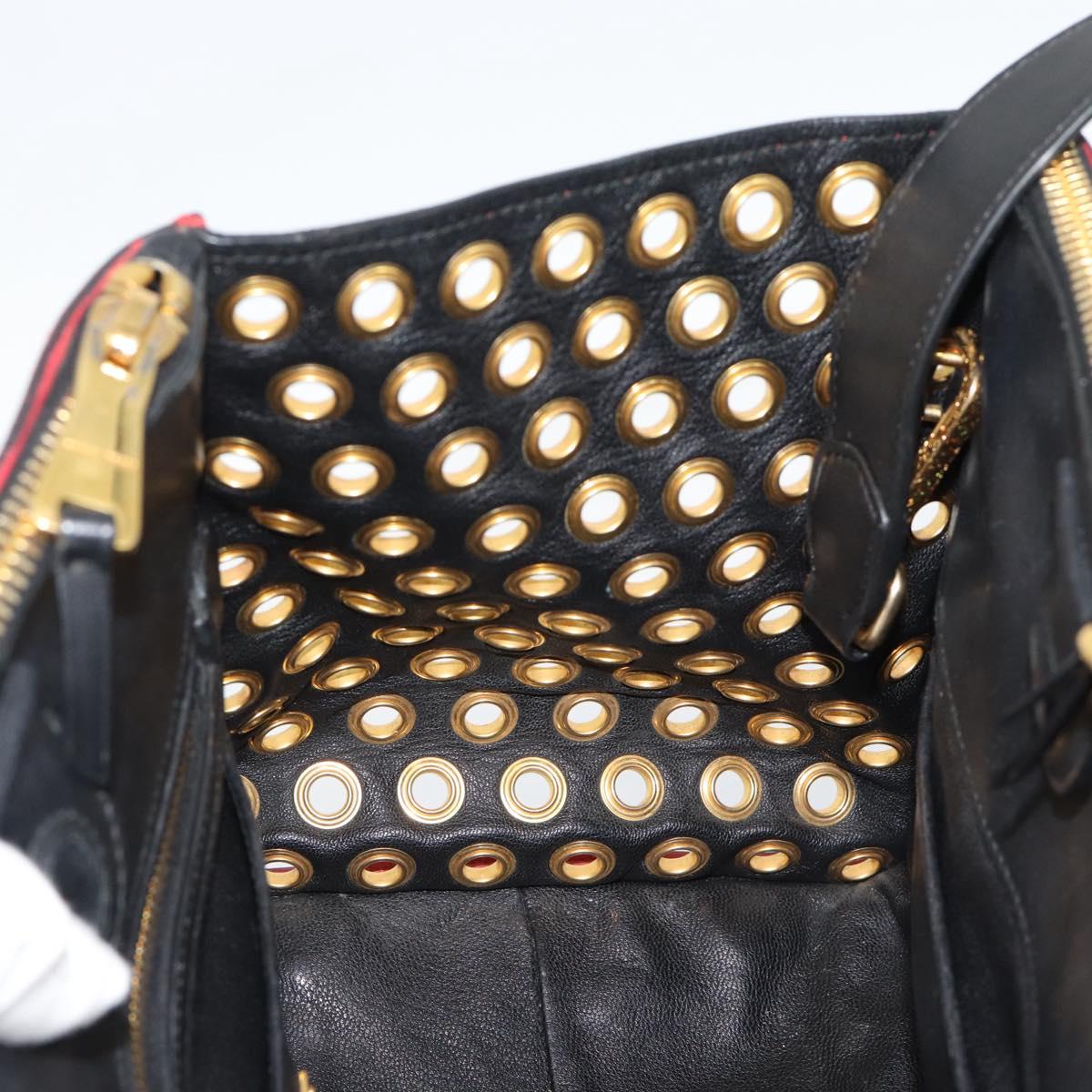 Miu Miu Hand Bag Leather 2way Red Gold Auth 189800A