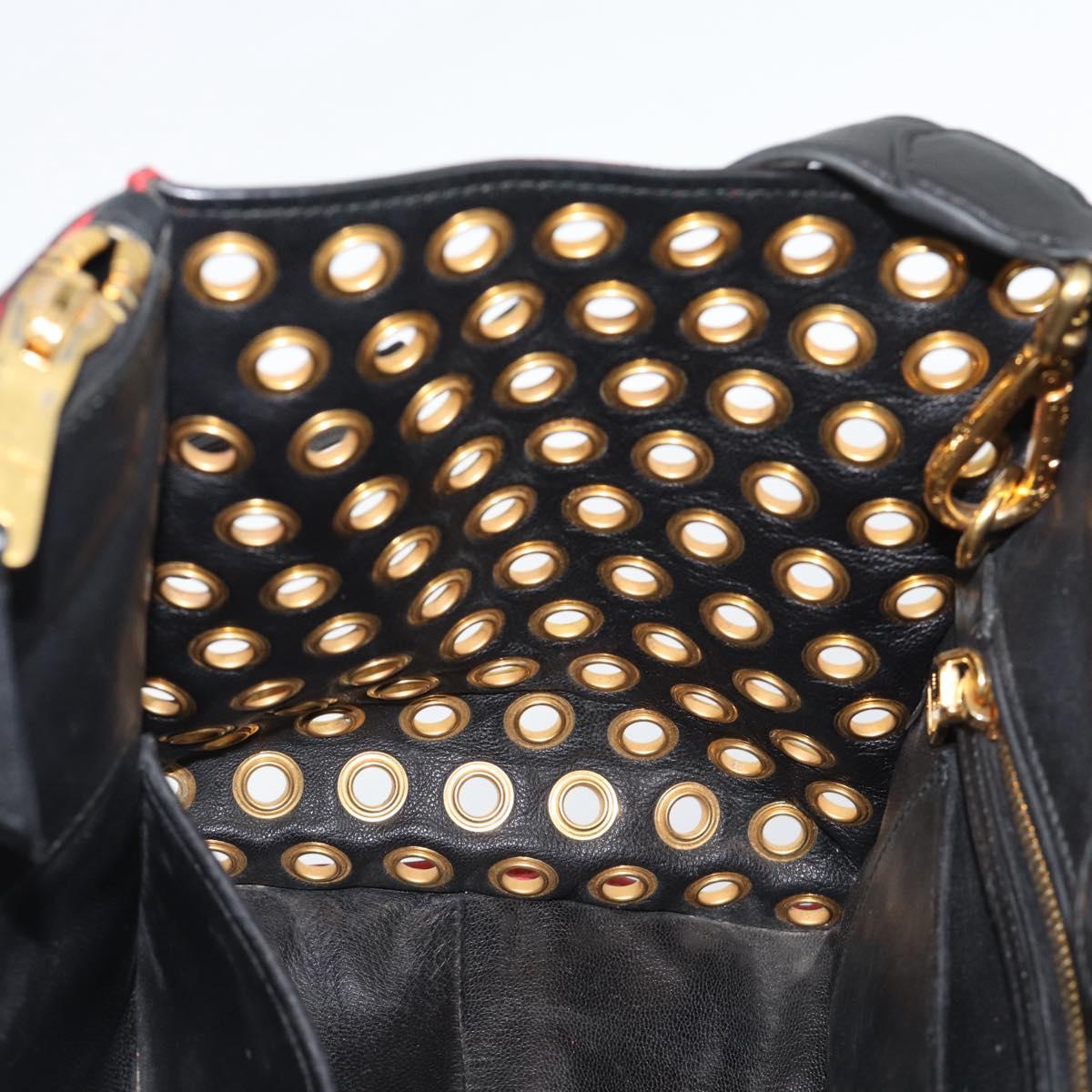Miu Miu Hand Bag Leather 2way Red Gold Auth 189800A