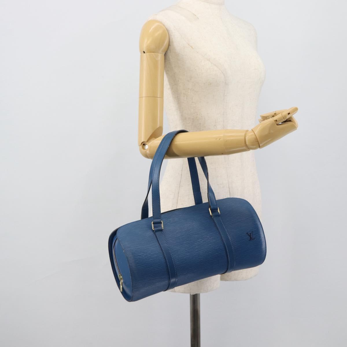LOUIS VUITTON Epi Soufflot Hand Bag Blue M52225 LV Auth 189801A