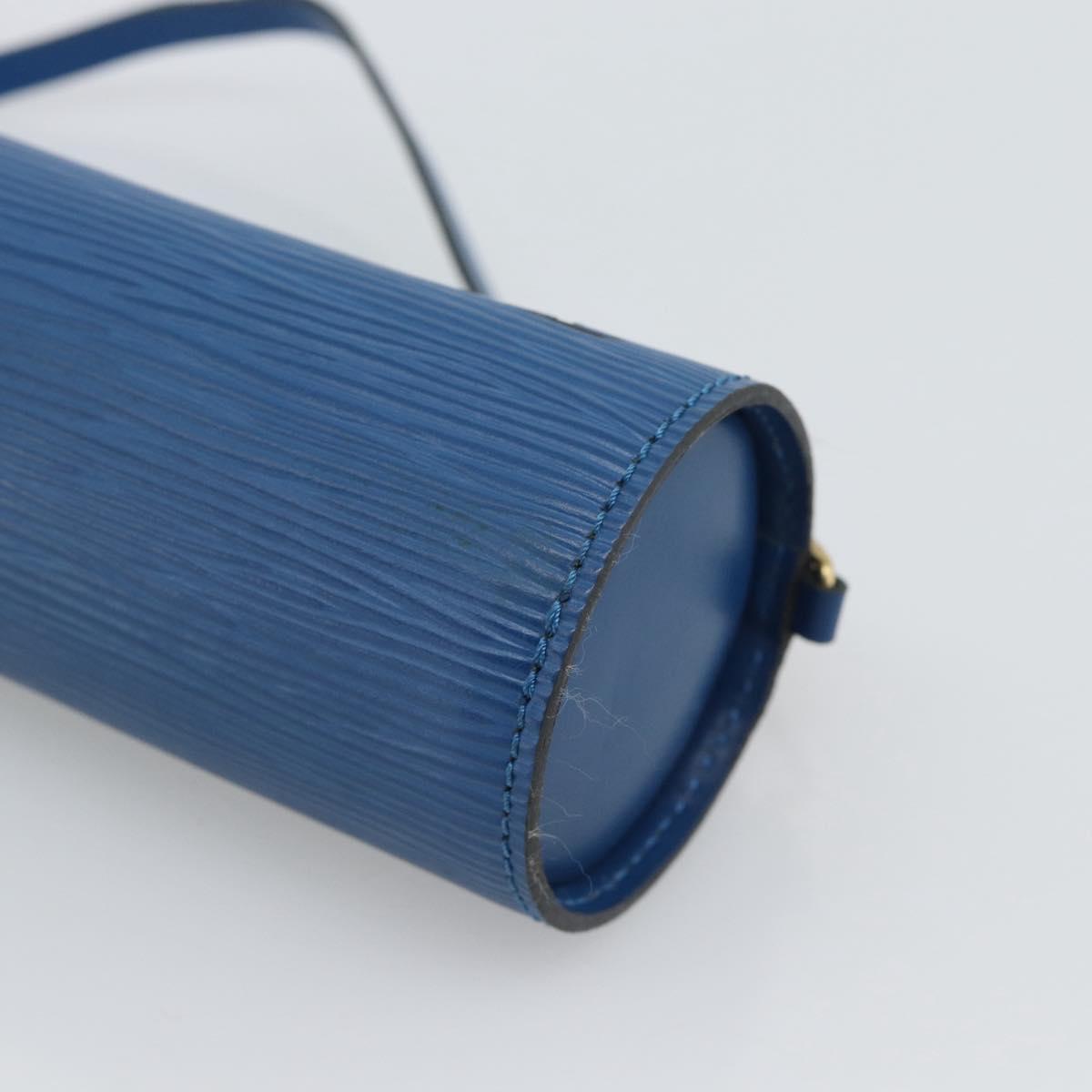 LOUIS VUITTON Epi Soufflot Pouch Blue LV Auth 189802