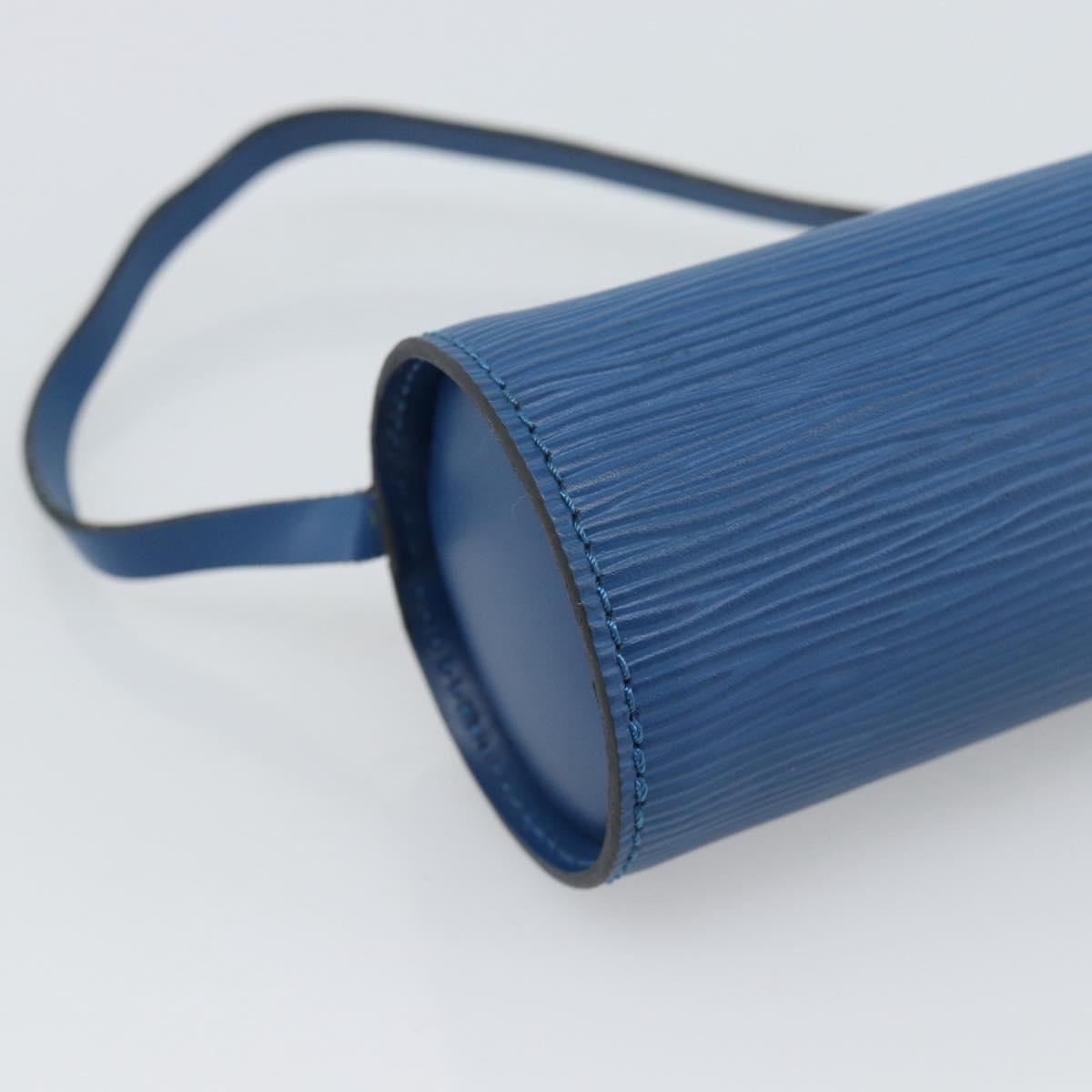 LOUIS VUITTON Epi Soufflot Pouch Blue LV Auth 189802