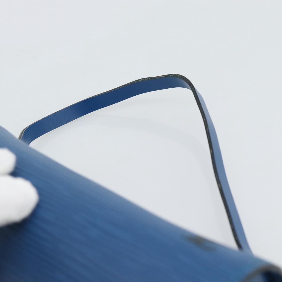 LOUIS VUITTON Epi Soufflot Pouch Blue LV Auth 189802