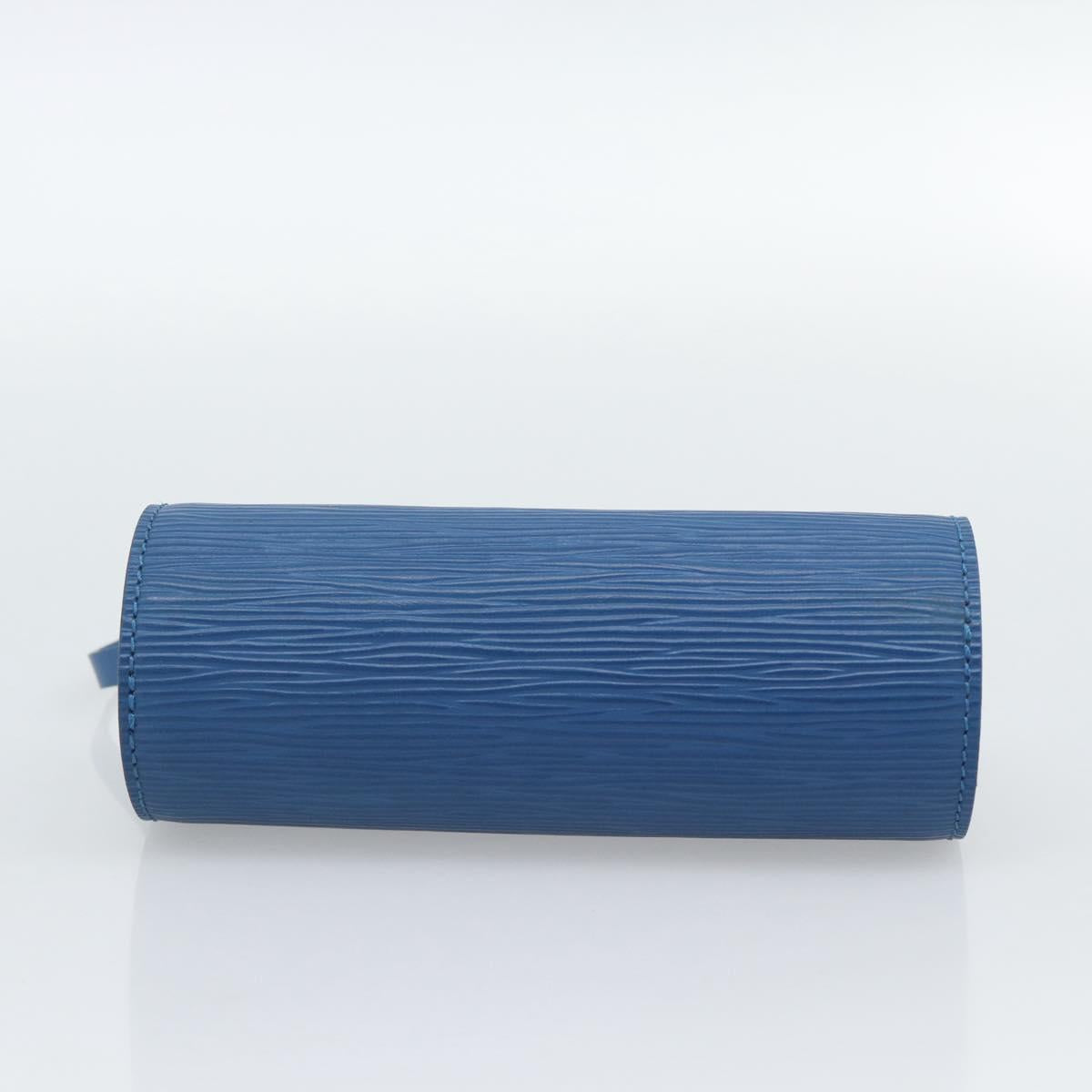LOUIS VUITTON Epi Soufflot Pouch Blue LV Auth 189802