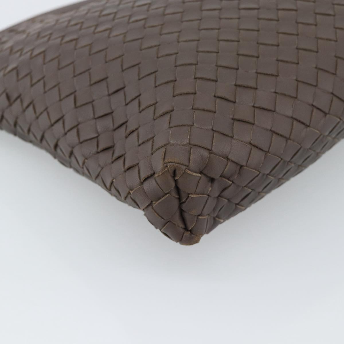 BOTTEGA VENETA INTRECCIATO Shoulder Bag Brown Gold 179330 Auth 189814A