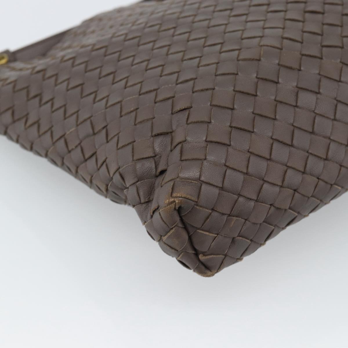 BOTTEGA VENETA INTRECCIATO Shoulder Bag Brown Gold 179330 Auth 189814A