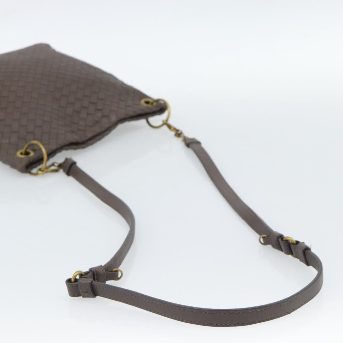 BOTTEGA VENETA INTRECCIATO Shoulder Bag Brown Gold 179330 Auth 189814A