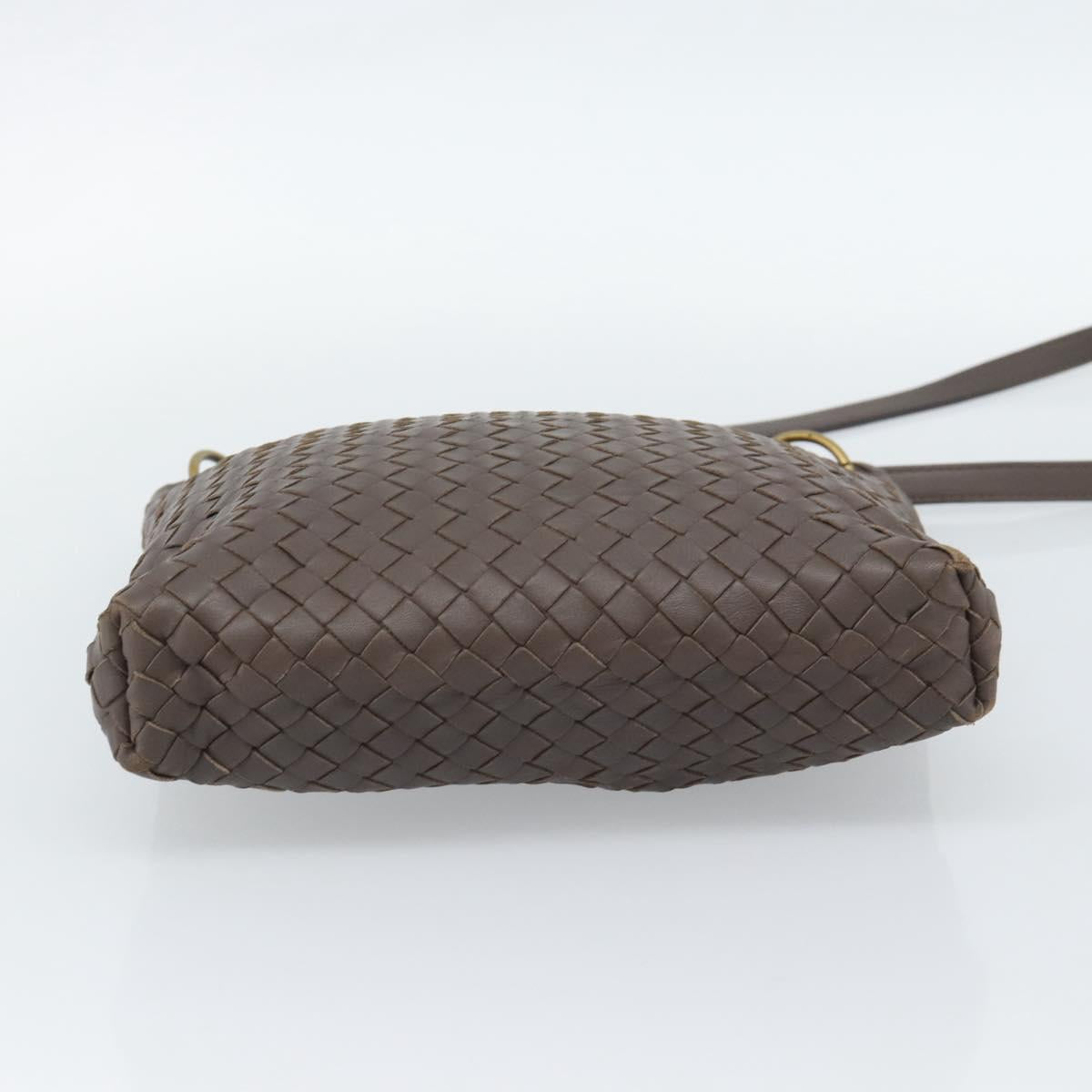 BOTTEGA VENETA INTRECCIATO Shoulder Bag Brown Gold 179330 Auth 189814A