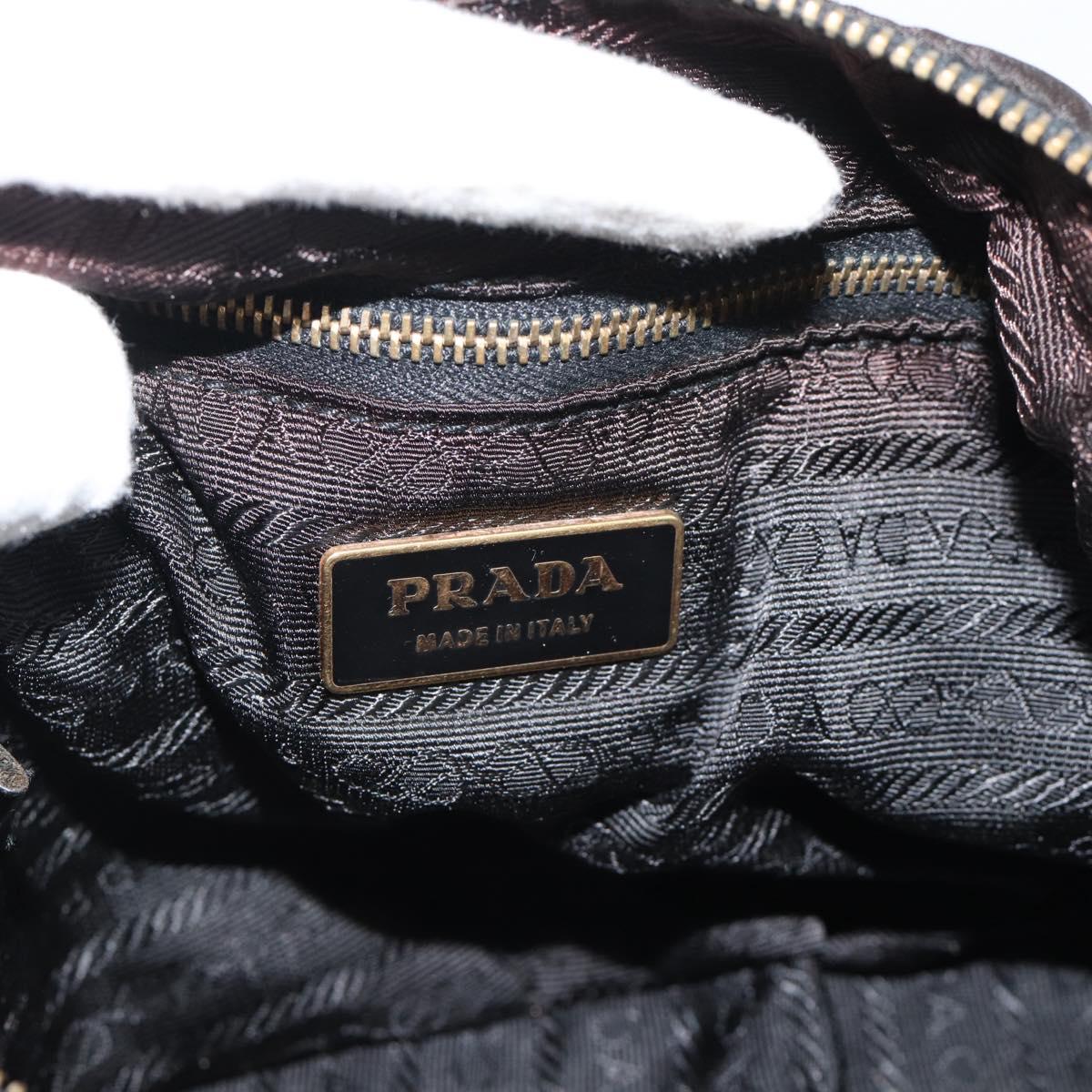 PRADA Chain Shoulder Bag Nylon Black Auth 189819A