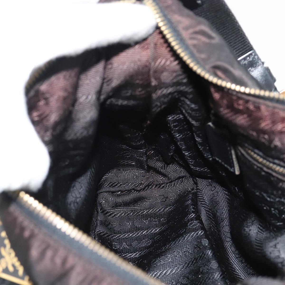 PRADA Chain Shoulder Bag Nylon Black Auth 189819A