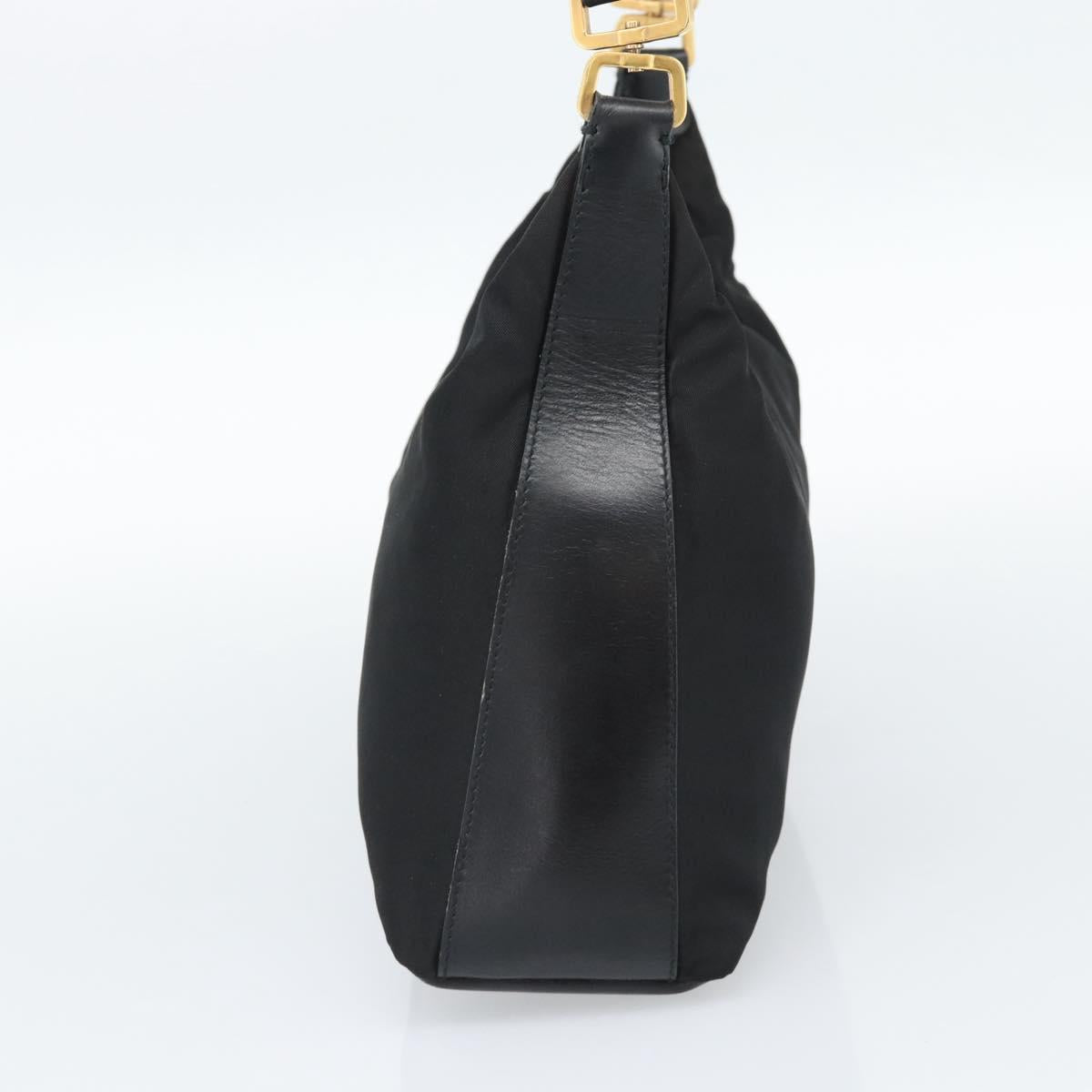 PRADA Chain Shoulder Bag Nylon Black Auth 189819A