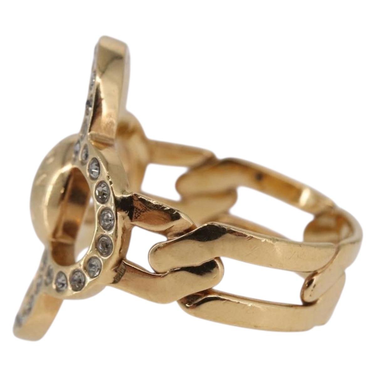 LOUIS VUITTON Berg Flower Power Ring metal Gold Tone LV Auth 189828A