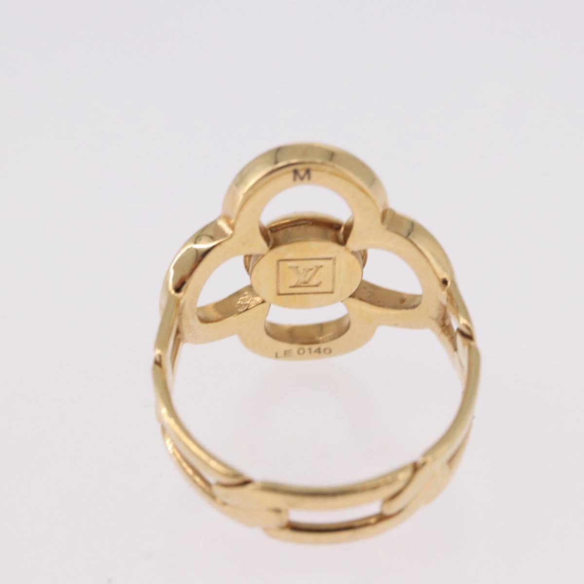 LOUIS VUITTON Berg Flower Power Ring metal Gold Tone LV Auth 189828A