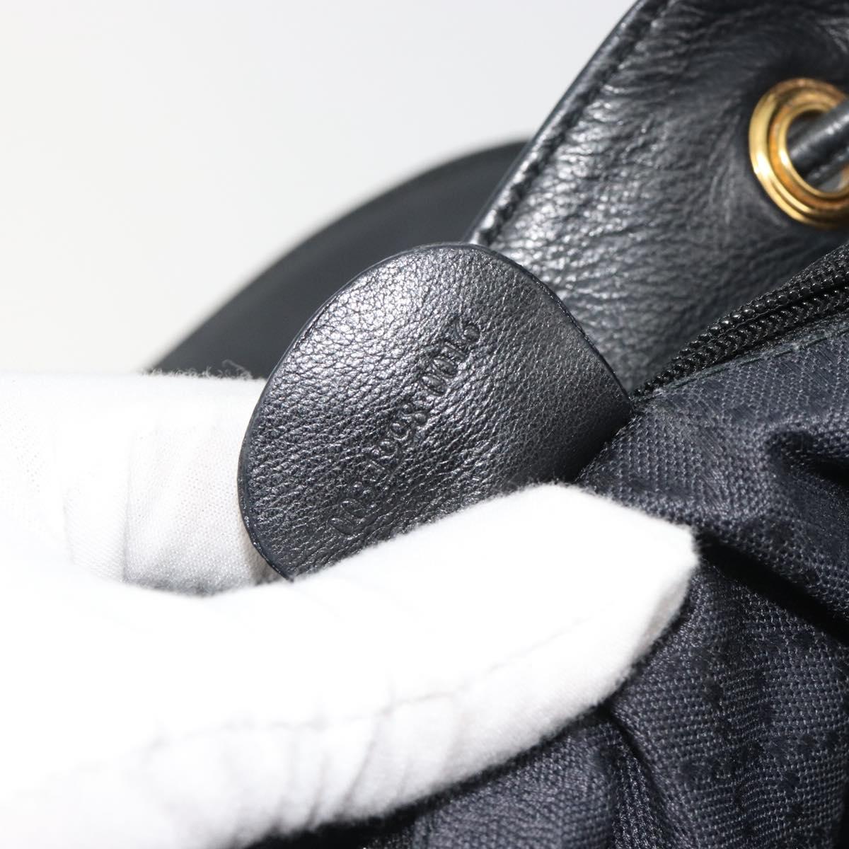 GUCCI Bamboo Backpack Leather Black Gold 003 1998 0016 Auth 189830