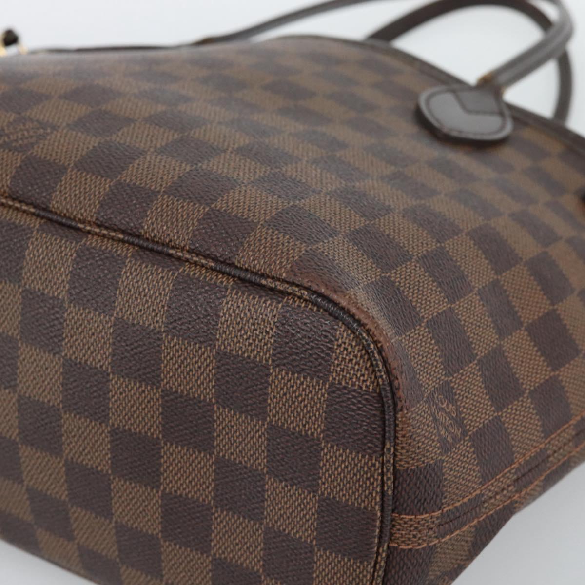 LOUIS VUITTON Damier Ebene Neverfull PM Tote Bag N51109 LV Auth 189833