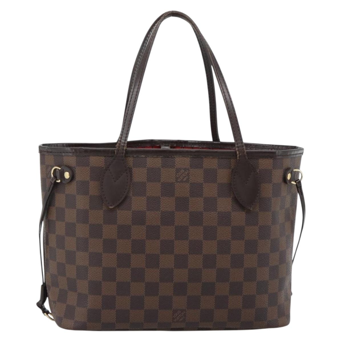 LOUIS VUITTON Damier Ebene Neverfull PM Tote Bag N51109 LV Auth 189833