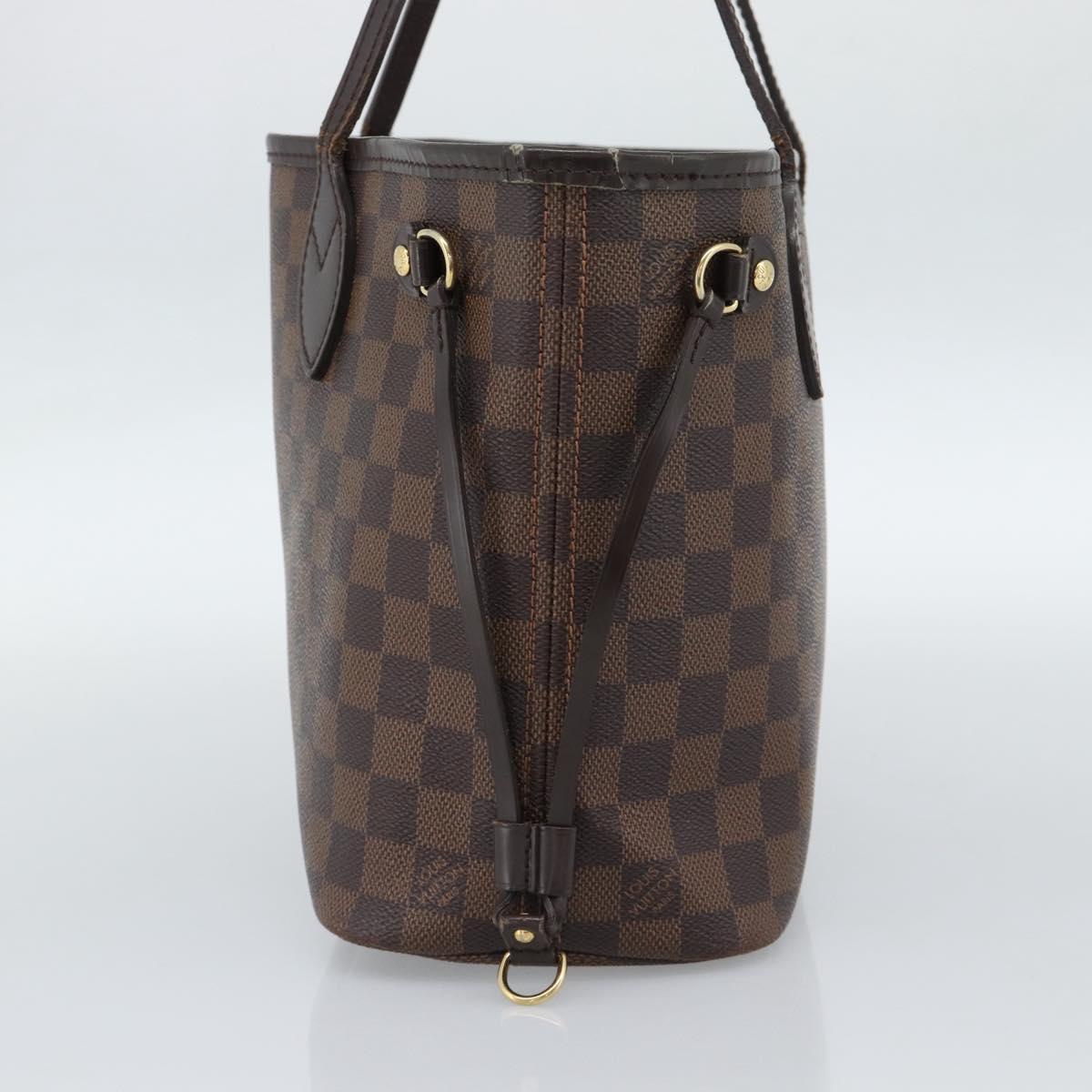 LOUIS VUITTON Damier Ebene Neverfull PM Tote Bag N51109 LV Auth 189833