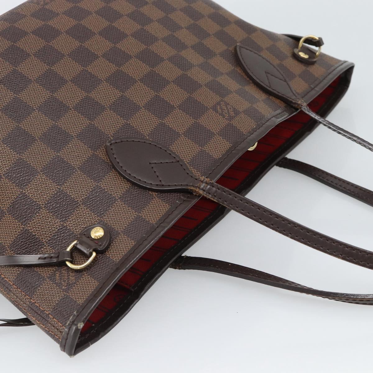 LOUIS VUITTON Damier Ebene Neverfull PM Tote Bag N51109 LV Auth 189833