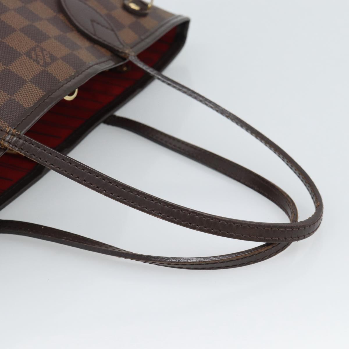 LOUIS VUITTON Damier Ebene Neverfull PM Tote Bag N51109 LV Auth 189833