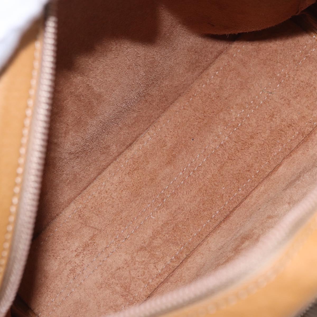 LOEWE Shoulder Bag Leather Beige Gold Auth 189838A
