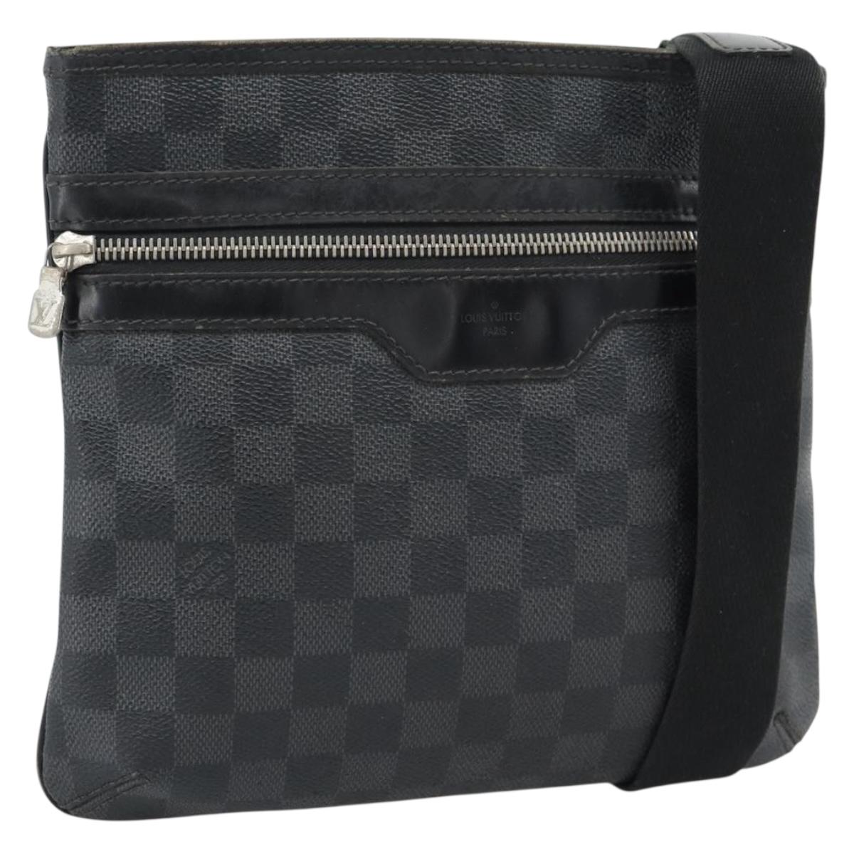LOUIS VUITTON Damier Graphite Tomas Shoulder Bag N58028 LV Auth 189840