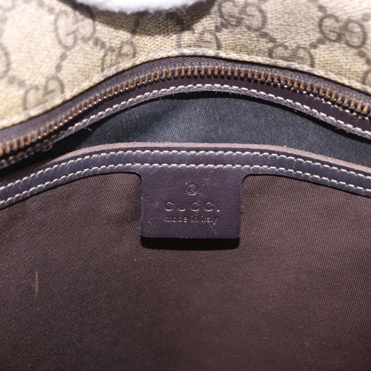 GUCCI GG Supreme Tote Bag PVC Beige 211137 Auth 189843