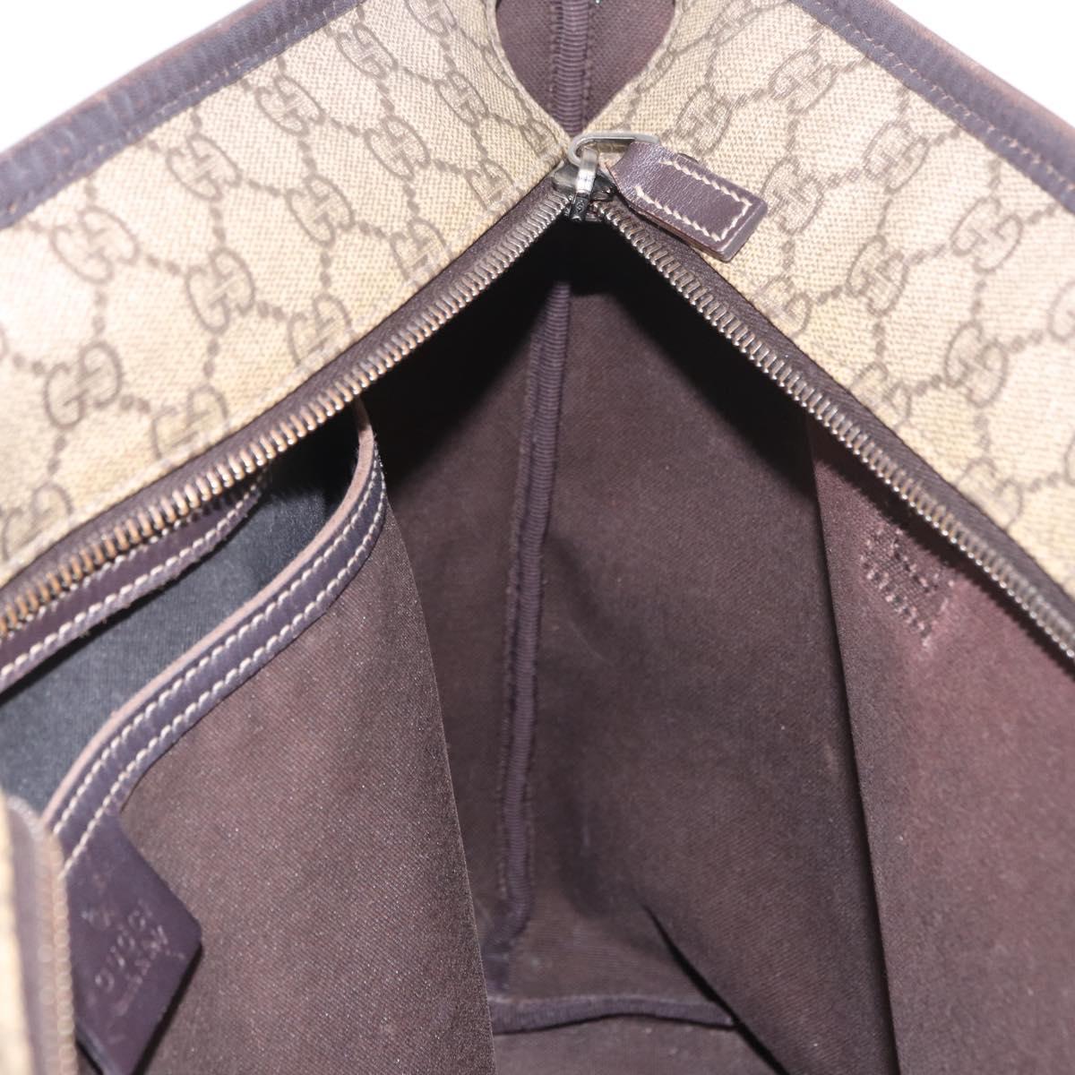 GUCCI GG Supreme Tote Bag PVC Beige 211137 Auth 189843