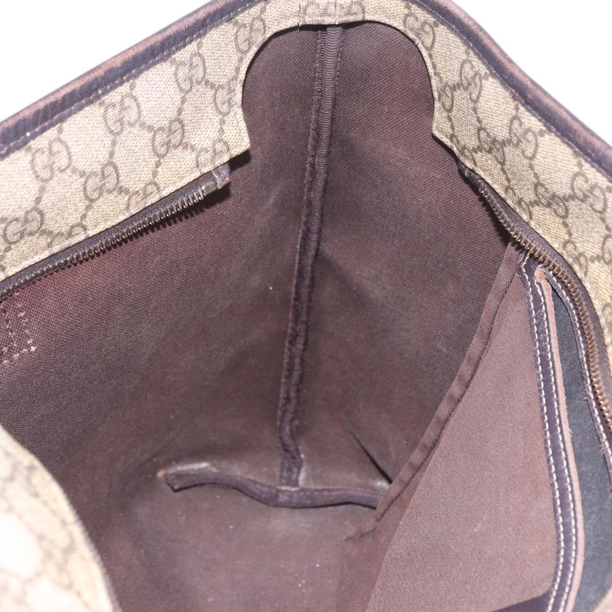 GUCCI GG Supreme Tote Bag PVC Beige 211137 Auth 189843