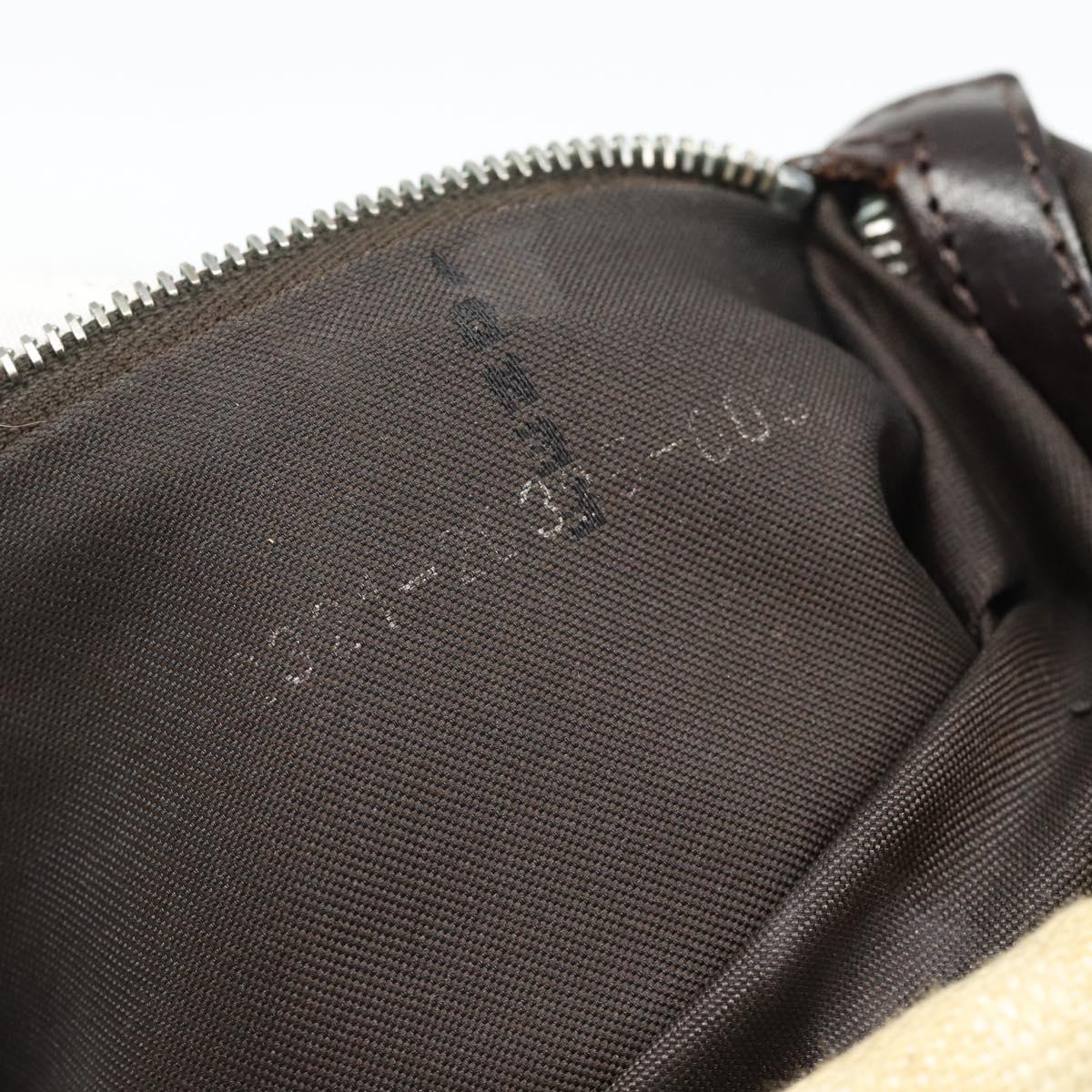 FENDI Zucca Canvas Mamma Baguette Tote Bag Beige Silver Auth 189847A