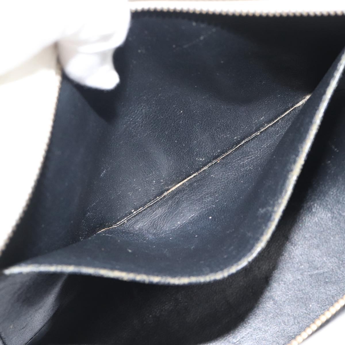 SAINT LAURENT Baby Kabas Hand Bag Leather 2way White Gold Auth 189853