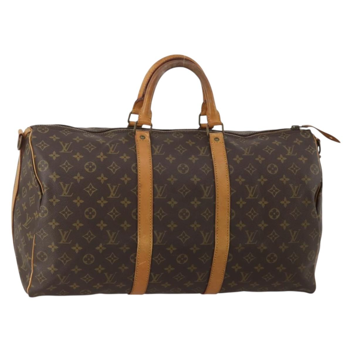 LOUIS VUITTON Monogram Keepall Bandouliere 50 Boston Bag M41416 LV Auth 189856