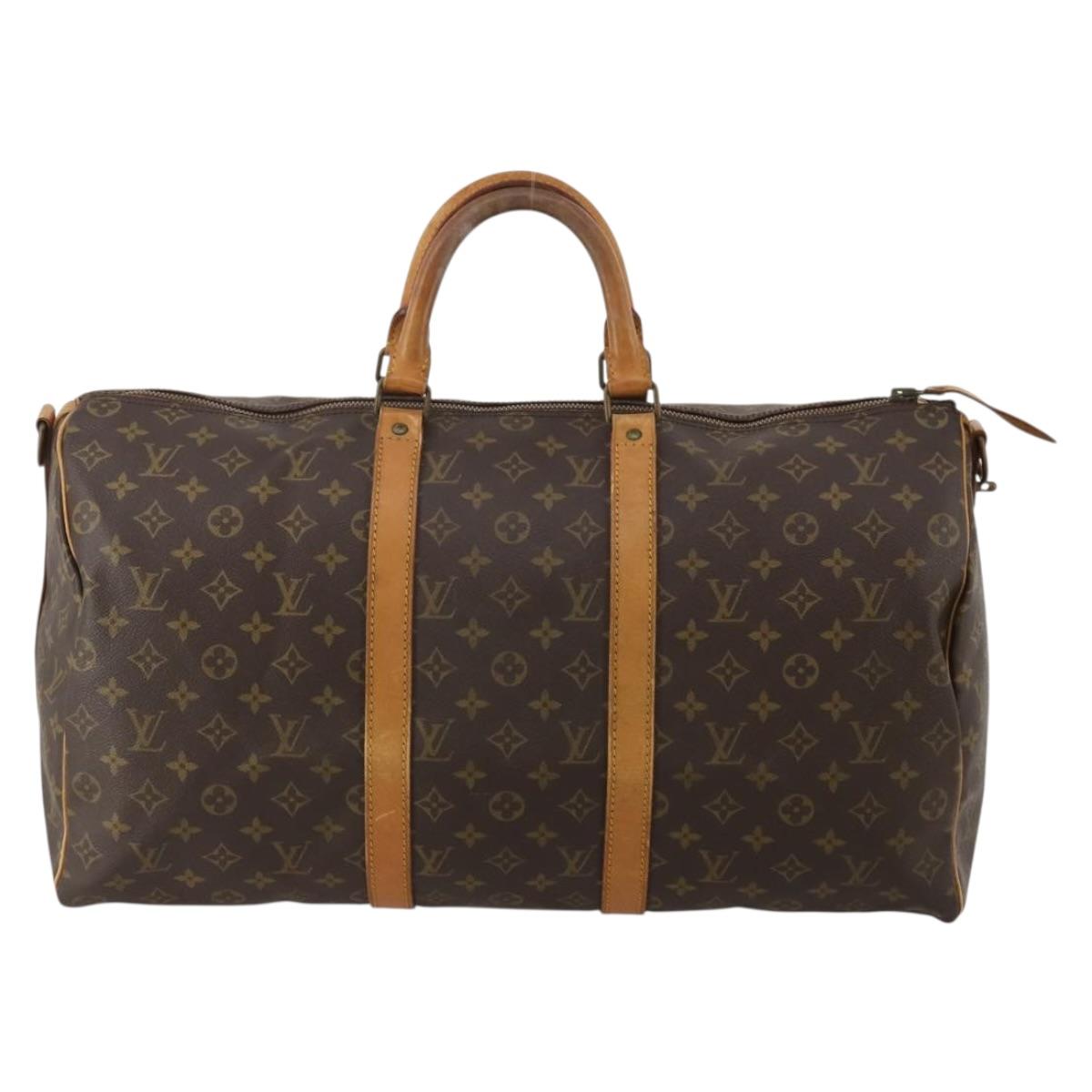 LOUIS VUITTON Monogram Keepall Bandouliere 50 Boston Bag M41416 LV Auth 189856