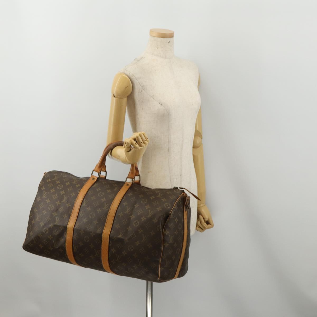 LOUIS VUITTON Monogram Keepall Bandouliere 50 Boston Bag M41416 LV Auth 189856