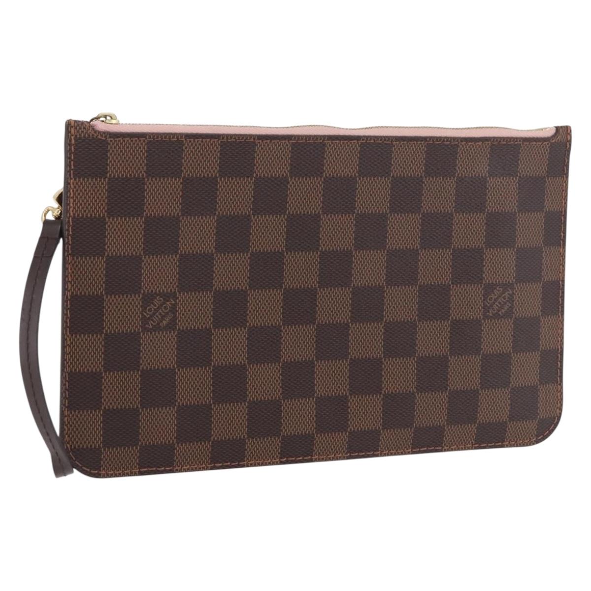 LOUIS VUITTON Damier Ebene Neverfull MM Pouch LV Auth 189858A