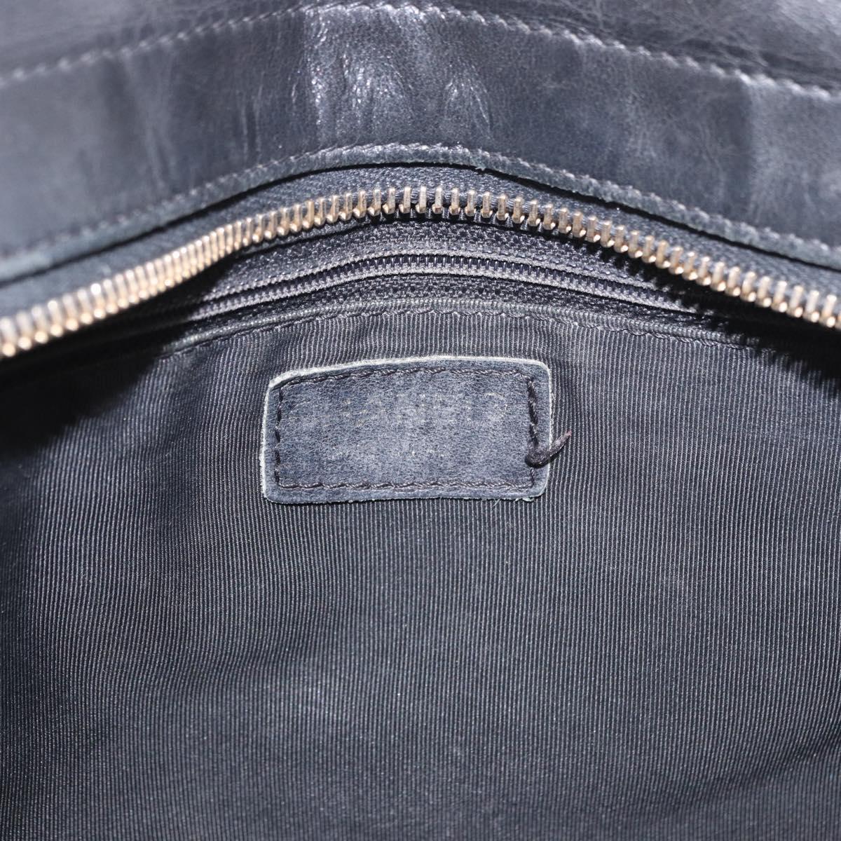 CHANEL Choco Bar Tote Bag Lamb Skin Black Gold CC Auth 189862