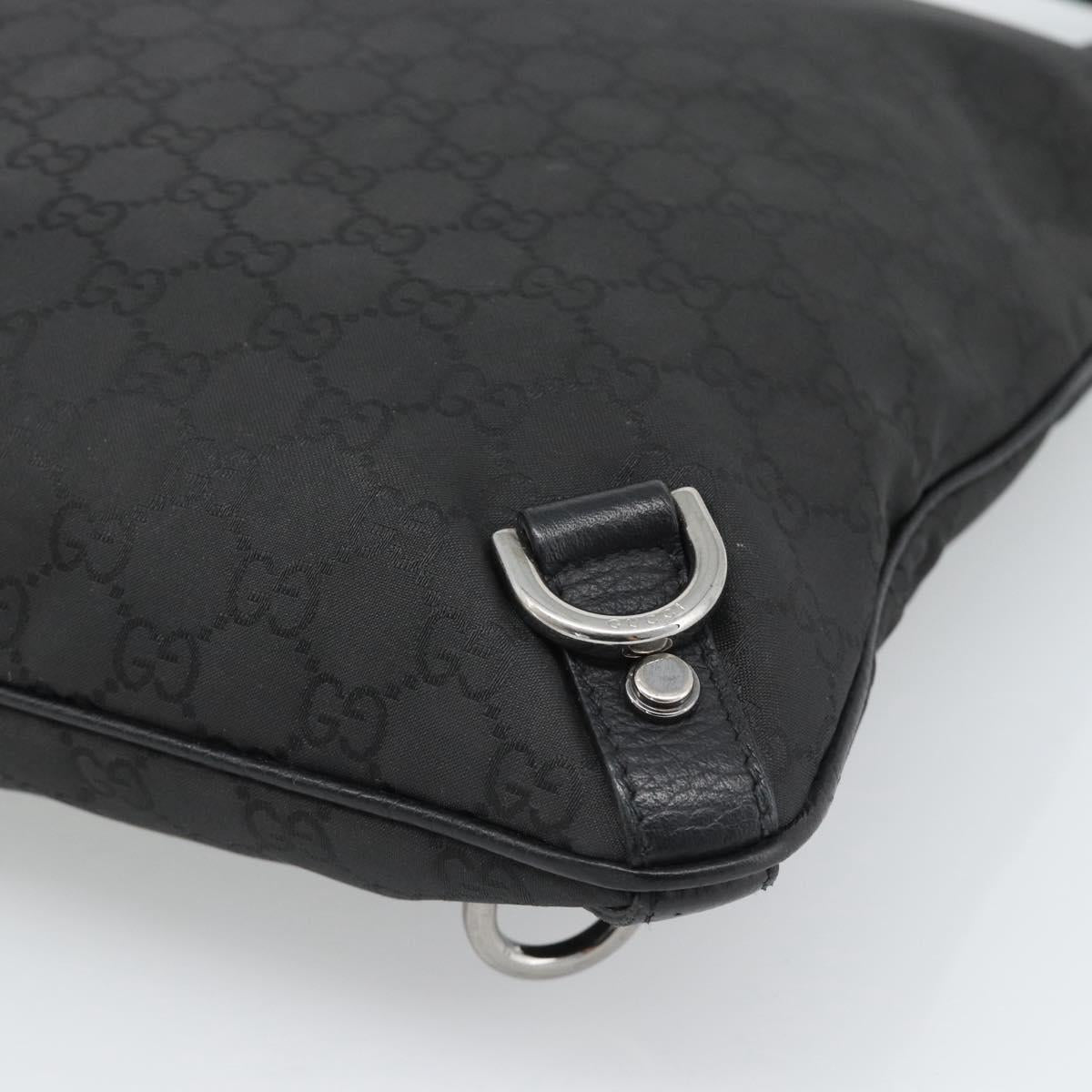 GUCCI GG Canvas Shoulder Bag Nylon Black Silver 268642 Auth 189865A