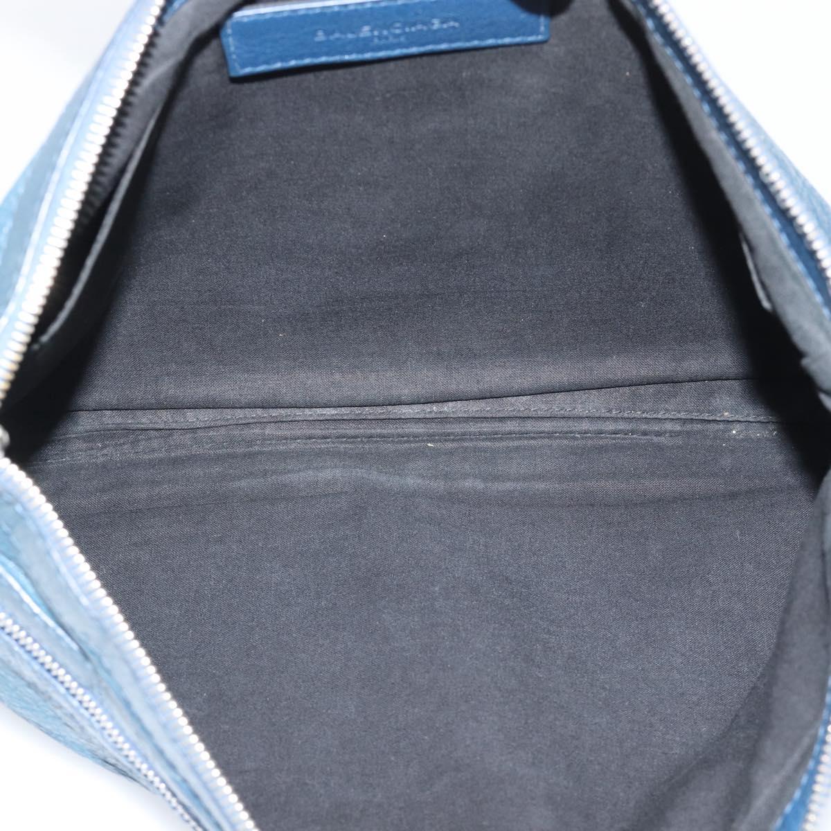 BALENCIAGA Clutch Bag Leather Navy 273023 Auth 189869A
