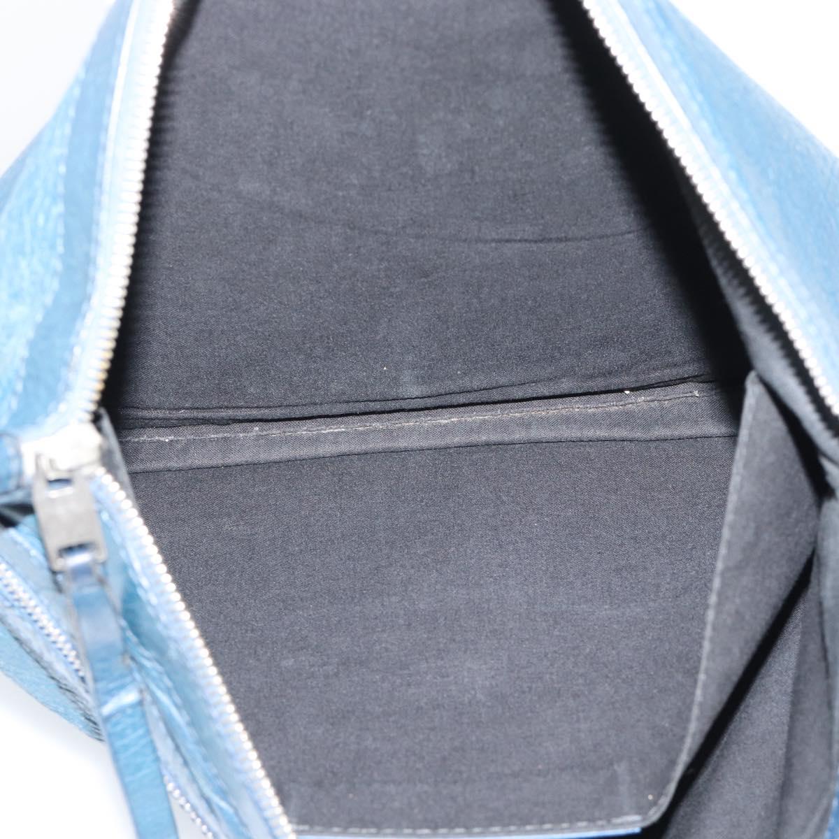 BALENCIAGA Clutch Bag Leather Navy 273023 Auth 189869A
