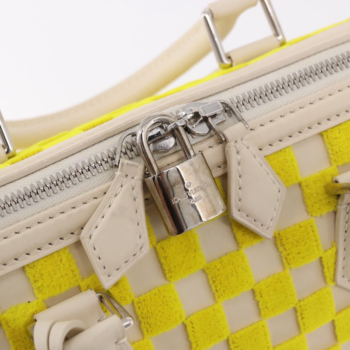LOUIS VUITTON Damier Cubic Speedy EW Bag Leather Yellow M48912 LV Auth 189876SM