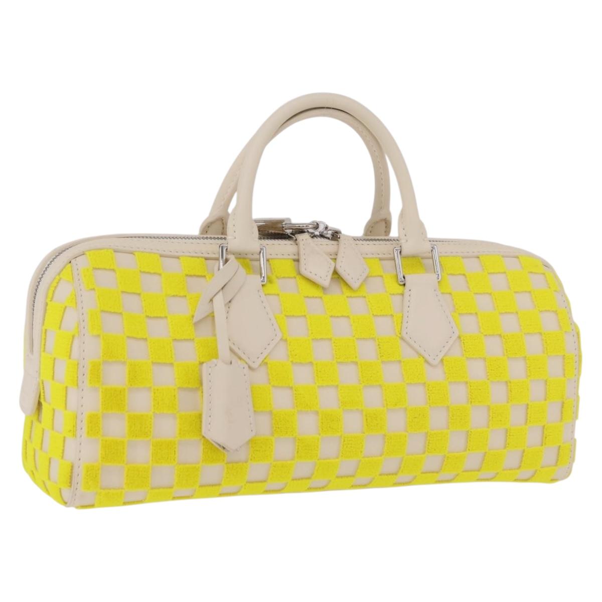LOUIS VUITTON Damier Cubic Speedy EW Bag Leather Yellow M48912 LV Auth 189876SM