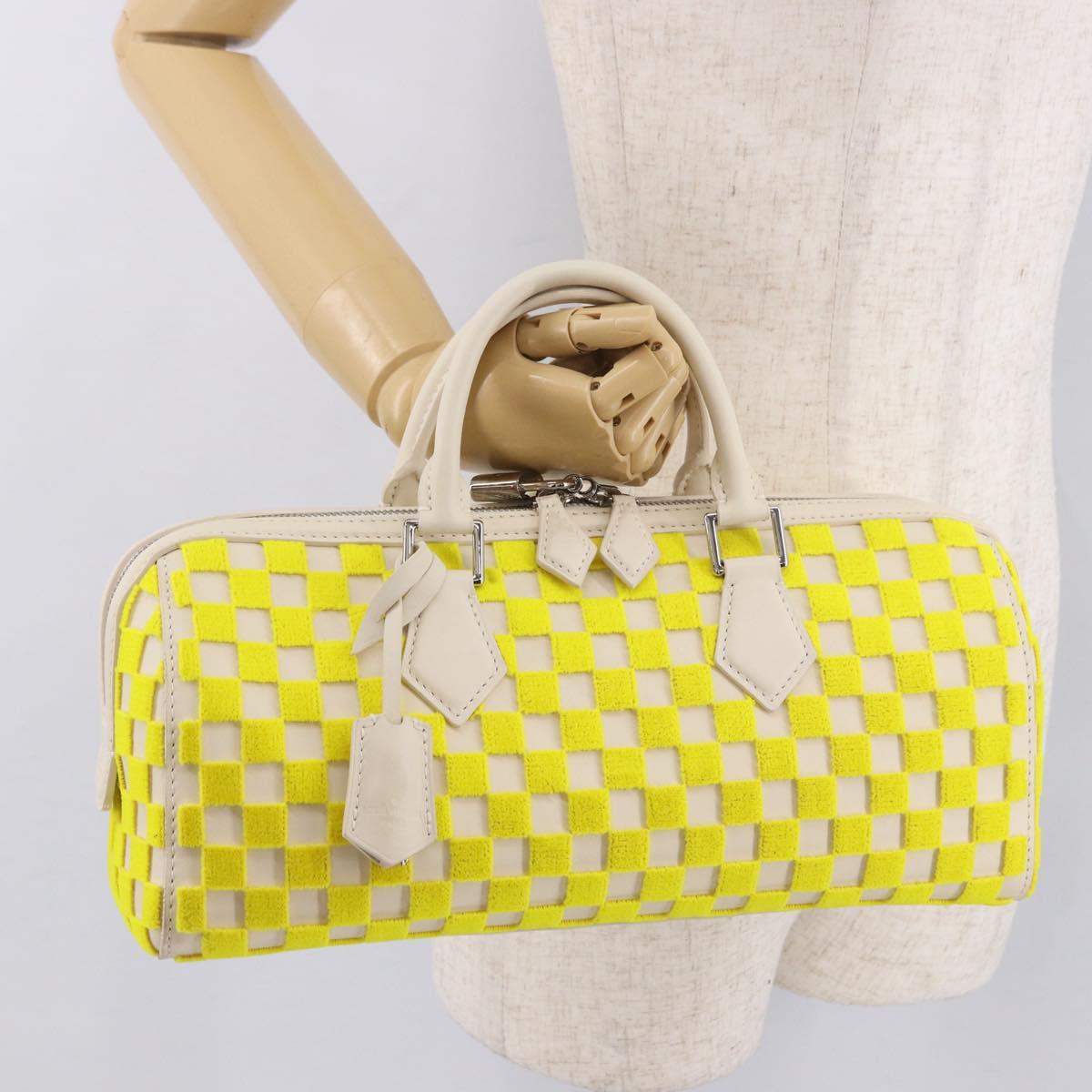 LOUIS VUITTON Damier Cubic Speedy EW Bag Leather Yellow M48912 LV Auth 189876SM