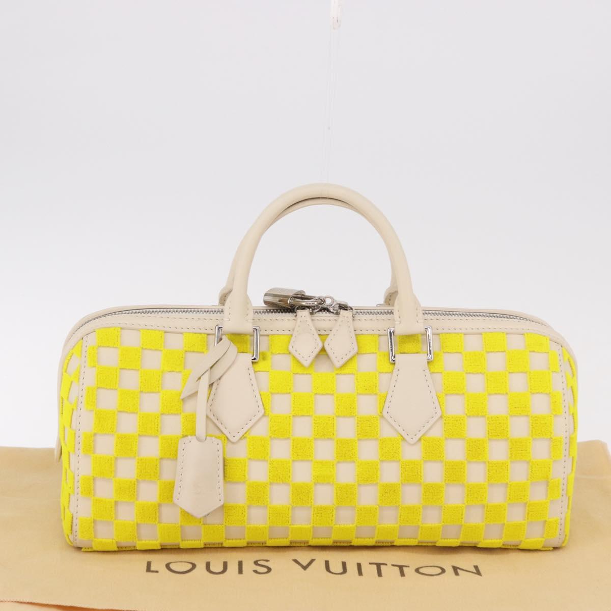 LOUIS VUITTON Damier Cubic Speedy EW Bag Leather Yellow M48912 LV Auth 189876SM