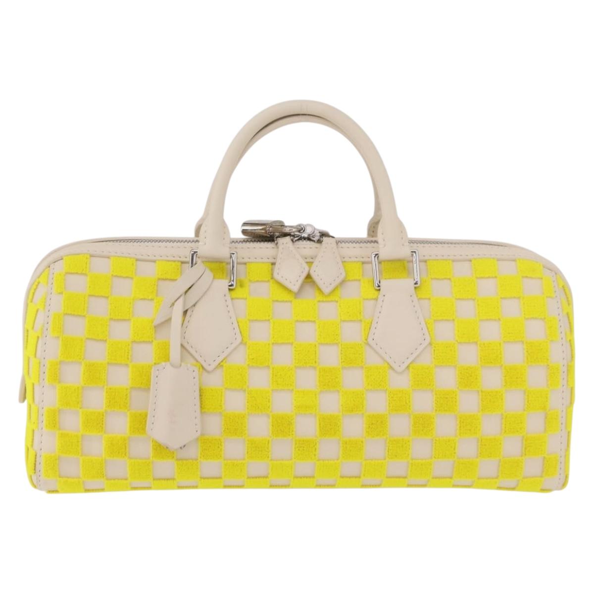 LOUIS VUITTON Damier Cubic Speedy EW Bag Leather Yellow M48912 LV Auth 189876SM