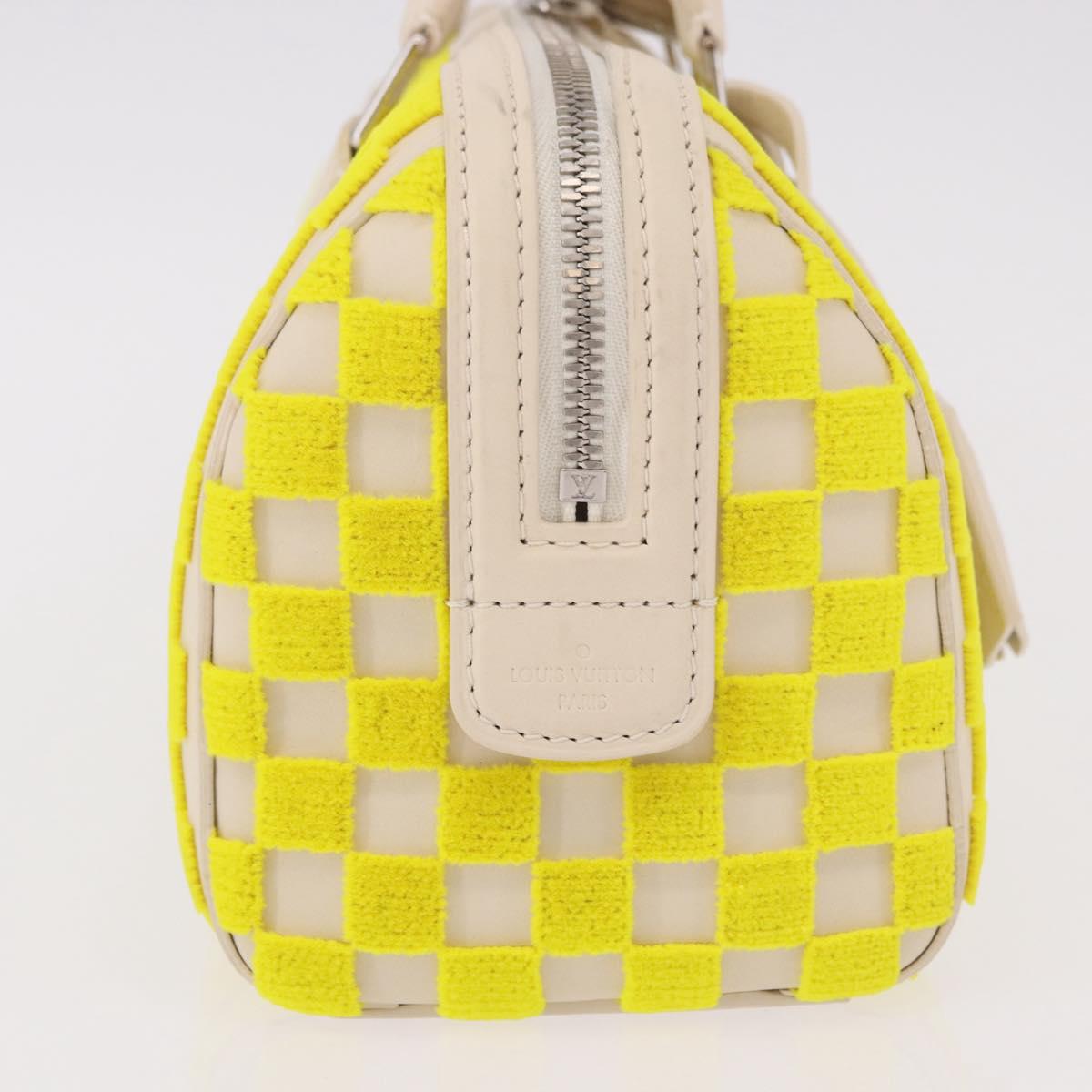 LOUIS VUITTON Damier Cubic Speedy EW Bag Leather Yellow M48912 LV Auth 189876SM