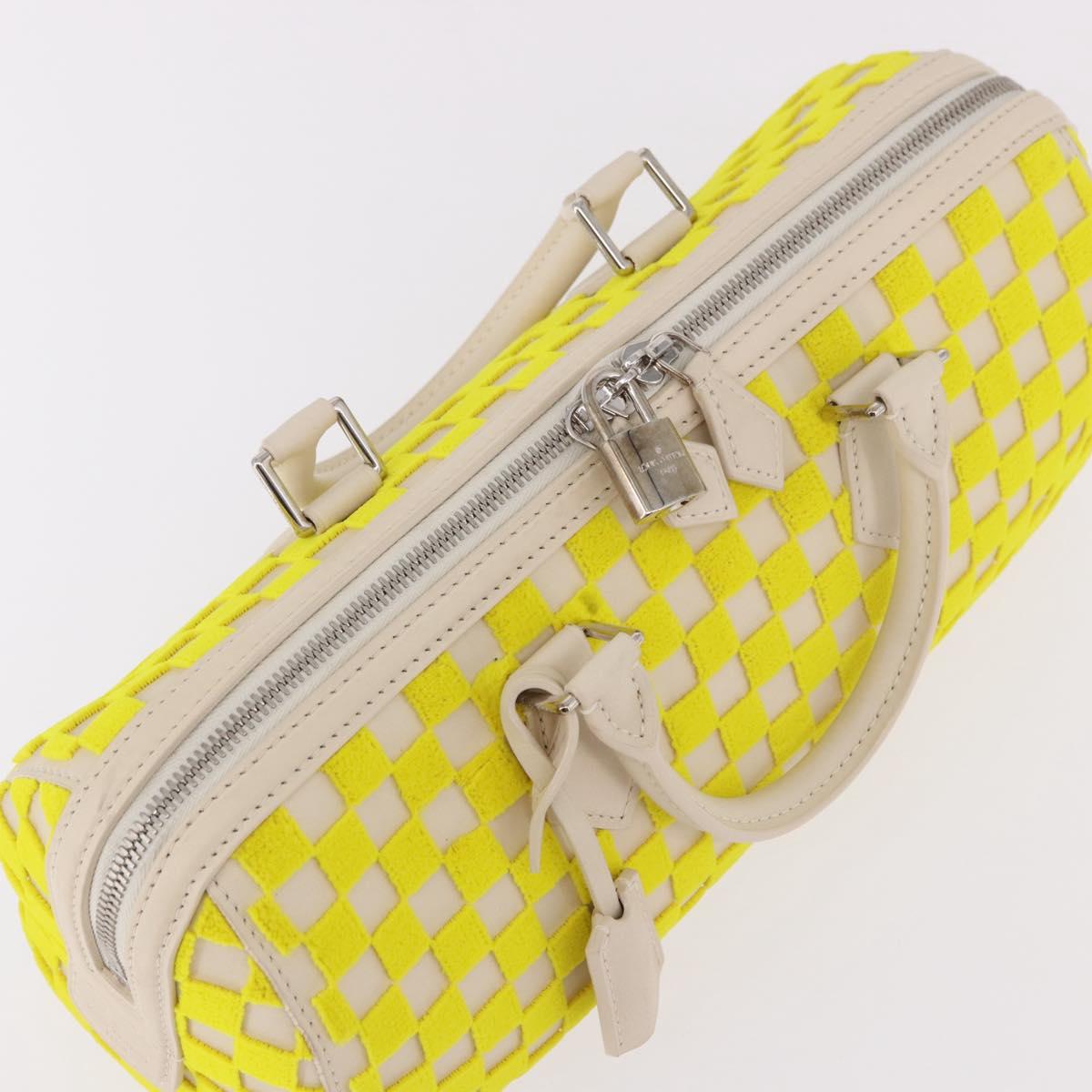 LOUIS VUITTON Damier Cubic Speedy EW Bag Leather Yellow M48912 LV Auth 189876SM